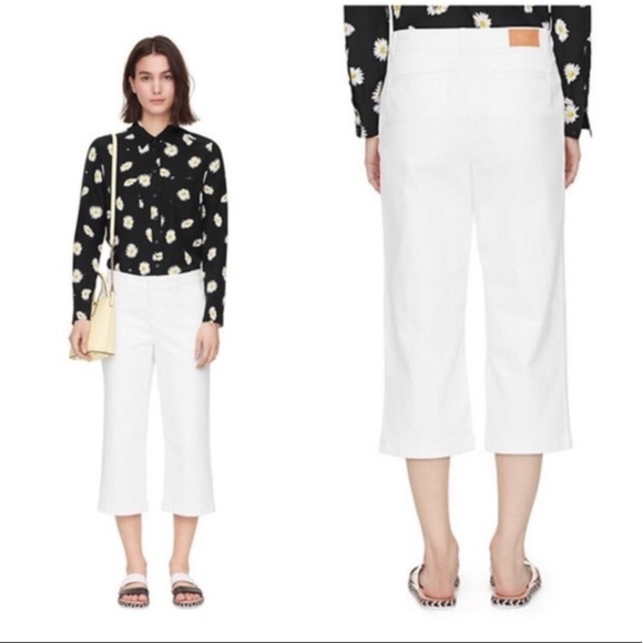 kate spade Denim - Kate Spade white capri crisp denim culotte